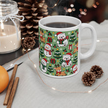 Load image into Gallery viewer, Festive Christmas Snowman and Reindeer Mug