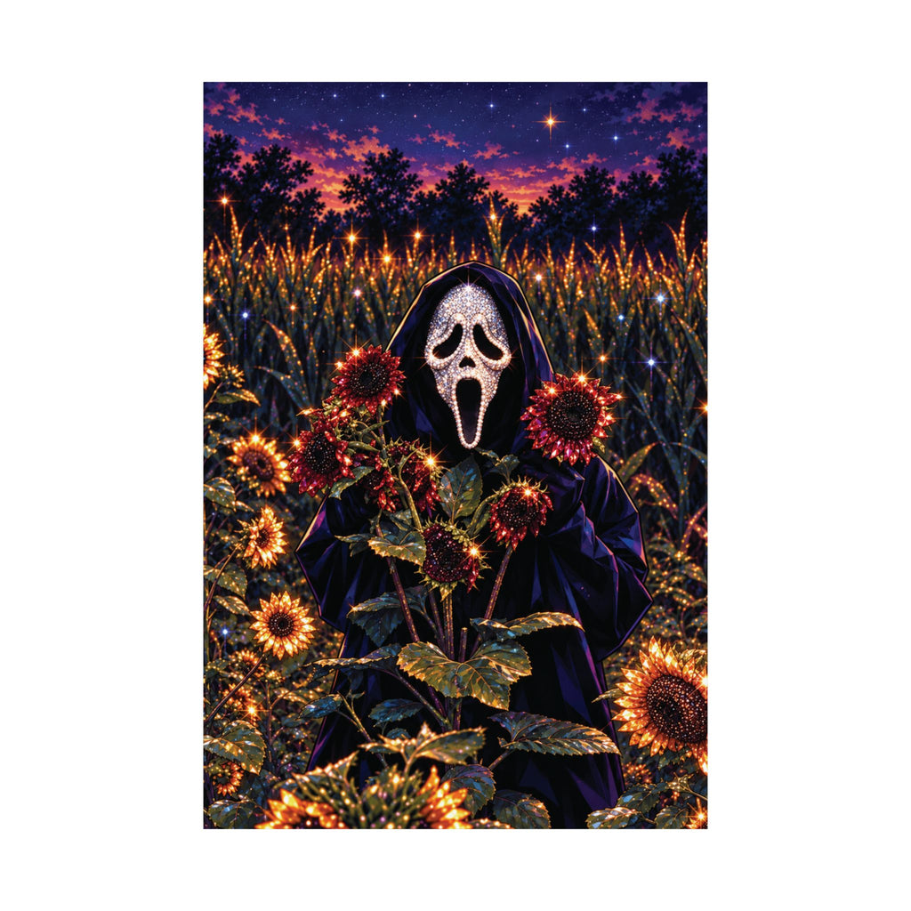 Ghostface in a Haunted Sunflower Field