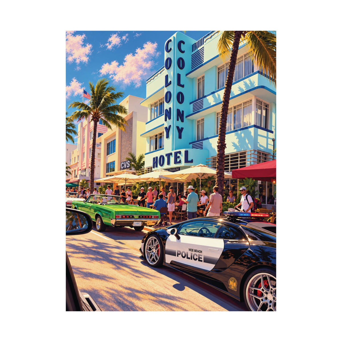 Colony Hotel Miami Beach Art Deco Street Scene