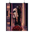 Matte Vertical Poster – Spooky Horror Romance Couple with Red Roses