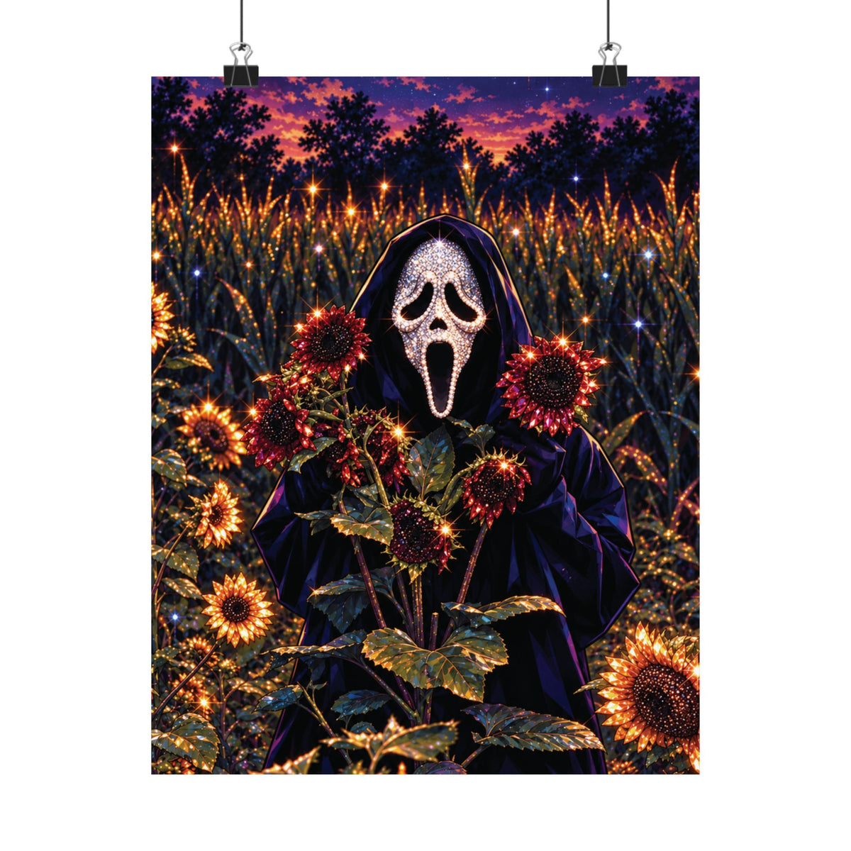 Ghostface in a Haunted Sunflower Field