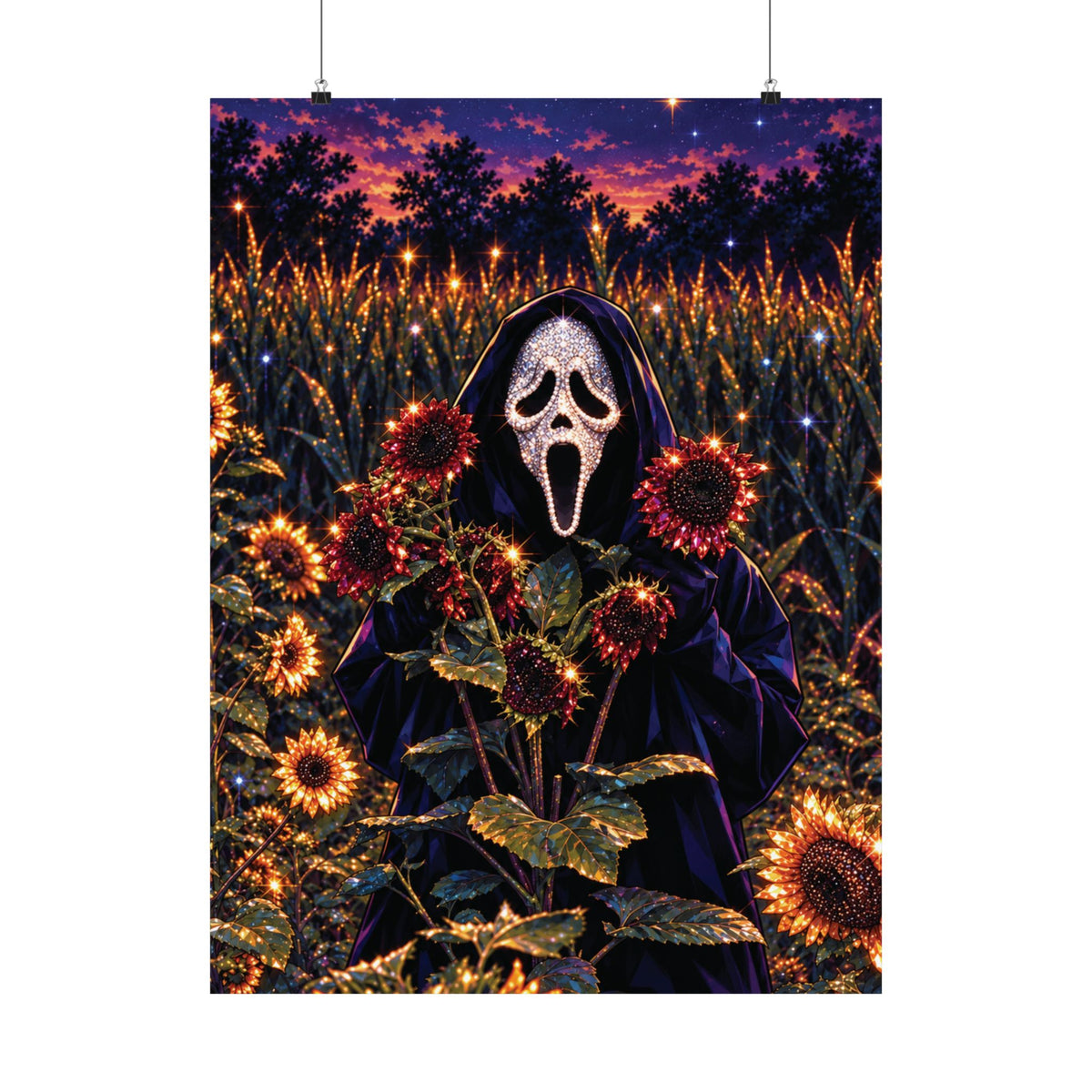 Ghostface in a Haunted Sunflower Field